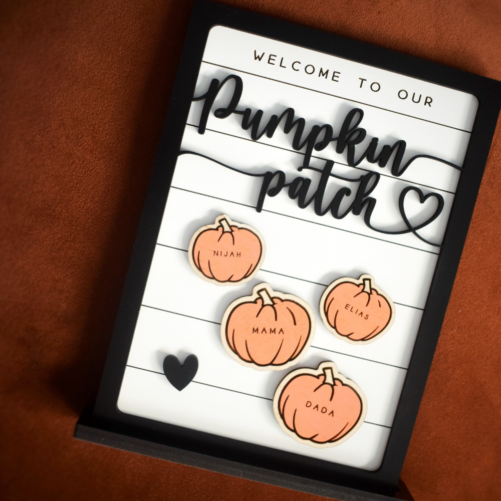 Welcome To Our Pumpkin Patch - Personalized Wood Sign - Halloween Gift For Family