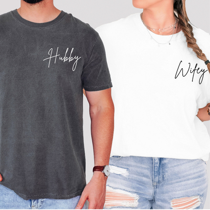 Hubby Wifey Just Married - Personalized Shirt - Gift For Couple