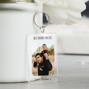 Father's Day Custom Photo - Personalized Acrylic Keychain - Gift For Father, Father's Day
