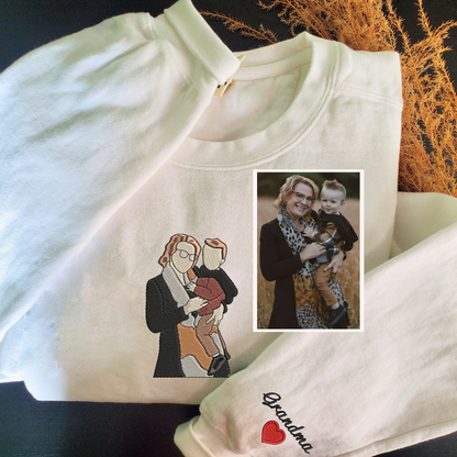 Personalized embroidered custom mom photo shirt