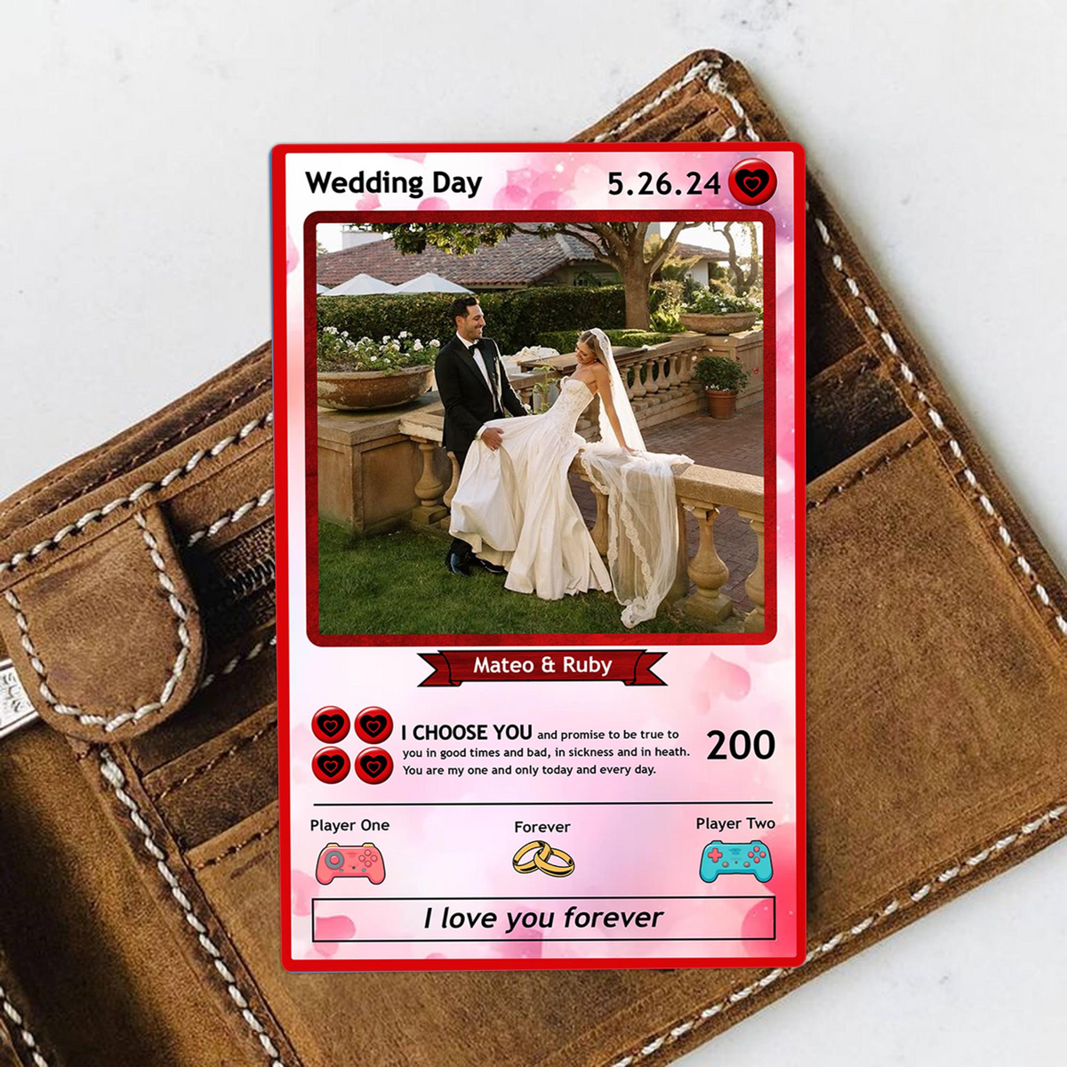 Custom Photo Anniversary Poke Card, Gift for Him, Wedding Photo Card, Anniversary Gift, Couple Gift