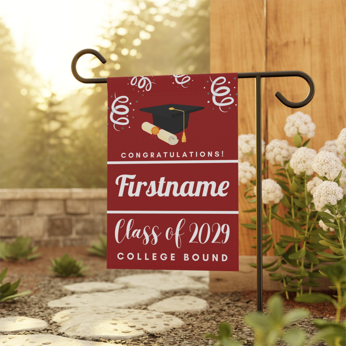 Custom College Bound Yard Flag, Custom College Sign, College Garden Flag, College Bound Flag, Personalized College Yard Flag, Class of 2029