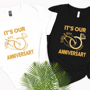 It's Our Anniversary Shirt, Couple Anniversary Shirt, Custom Anniversary Gift, Wedding Anniversary T-Shirt, Valentine Shirt, Engagement Tee