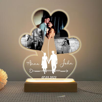 Personalized Couple Picture Frame, Custom Photo Night Light, Couple Gift Led Light, Anniversary Gift, Valentine Gifts For Couple