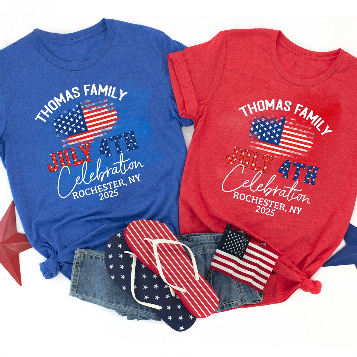 Personalized Family July 4th Celebration Shirt, Patriotic Gift For American Family, 4th of July Family Shirts, Matching Family Gift