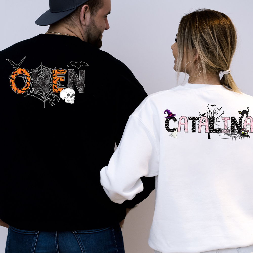 Personalized Halloween Sweatshirt, Custom Name Halloween Shirt, Halloween Gifts For Family, Friends, Bestie