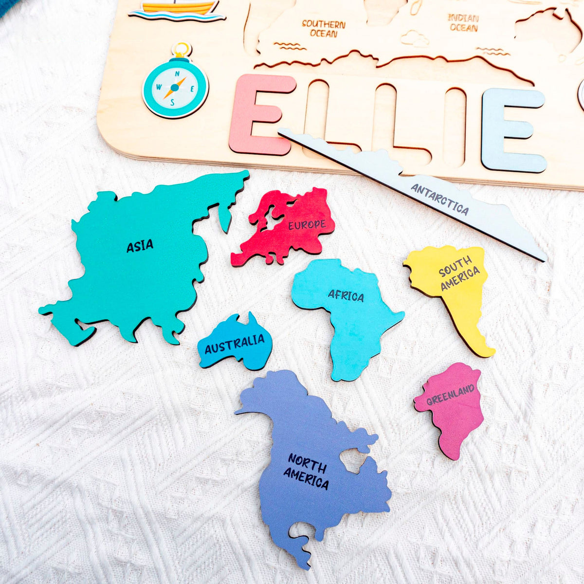 Educational Toy Name Puzzle, World Map Puzzle, Montessori Toys, Gift for Children Personalized Birthday Gifts, Name Puzzle Easter Gifts