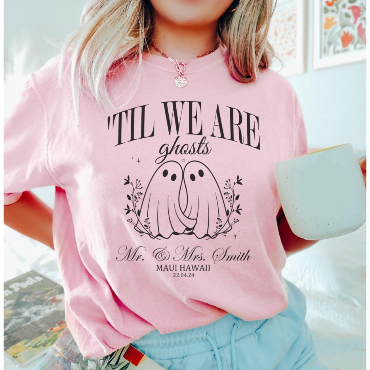 Til We Are Ghosts Couple - Personalized Tshirt - Halloween Gift For Couple