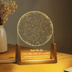 Custom Star Map by Date, Fathers Day Gift, Night Sky Night Light, Gift for Daddy, Gift for Dad From Daughter Son, The Day You Became My Dad