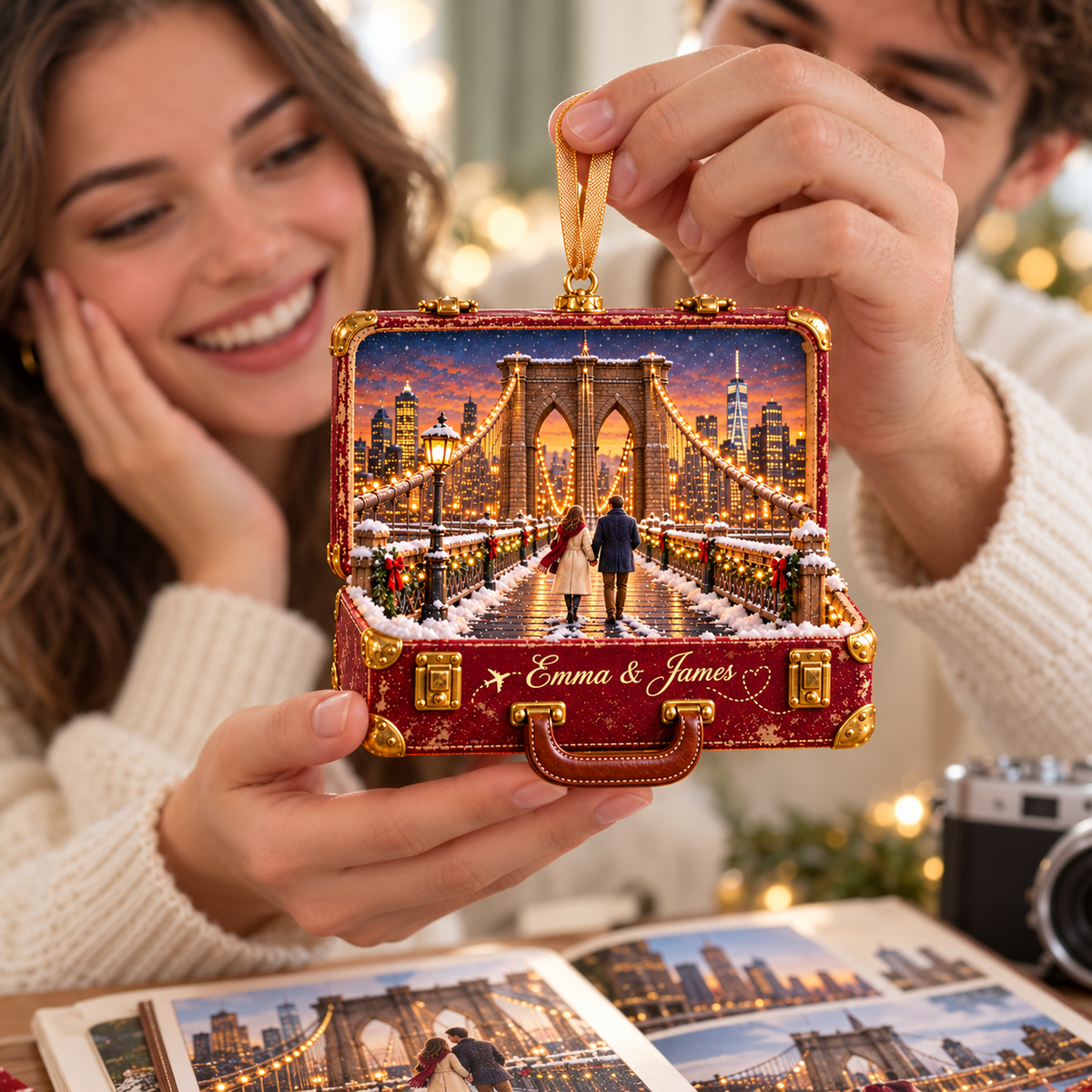 Personalized San Francisco Christmas Ornament – 3D Relief Suitcase with Custom Name, Golden Gate Bridge & Cable Car, Travel Lover Gift 30165cf2-2550-4c8d-8a15-b9ad51b92f41-Brooklyn-Bridge-Christmas-keepsake-ornament-4.png
