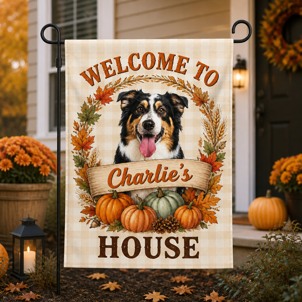 Autumn Pet Welcome Garden Flag — Photo + Name - Personalized Family Flag 3022d5d7-6664-434a-9e9d-f38e54848591.jpg