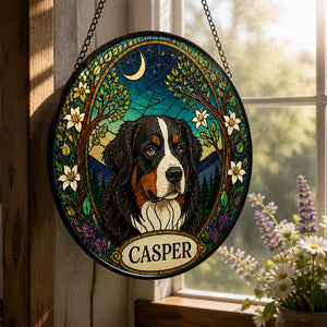 Personalized Stained-Glass Dog Suncatcher – Forest Arch - Personalized Suncatcher Stained Glass 3030b91f-b32e-471b-a80e-260ec8450f85.jpg