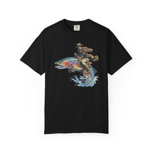 Cowboy Riding Rainbow Trout T-Shirt - Genuine Comfort Colors - Cowboy Fishing Club Rodeo Graphic Tee - Unique Gift For Family 303981af-8273-43b6-b923-db774ac4316d-mnr4.jpg