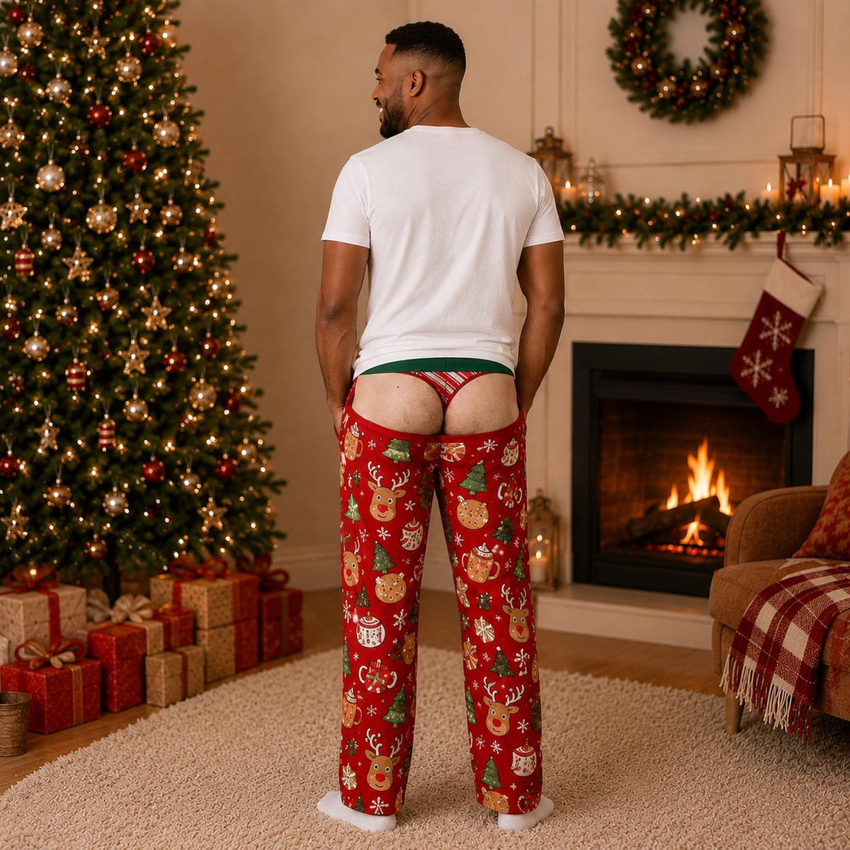 Custom Funny Men’s Pajama Pants, Fake Underwear Illusion PJs, Gingerbread Holiday Lounge Pants, Gag Gift 3049832f-6e6a-4cc5-bc4e-fd4c574c0ecf-5.jpg