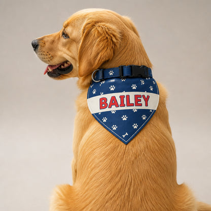 Custom Pet Name Paw-Print Bandana - Personalized Pet Bandana Collar With Adjustable Buckle 30690dd9-9adc-4639-8aac-3c9a45b6fd1e.jpg