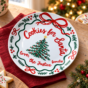 Custom Cookies For Santa Plate, Christmas Tradition, Ribbon & Holly, Housewarming Family Christmas Gift 3069ea92-9570-458d-803f-6ea88b6006cc-4.png