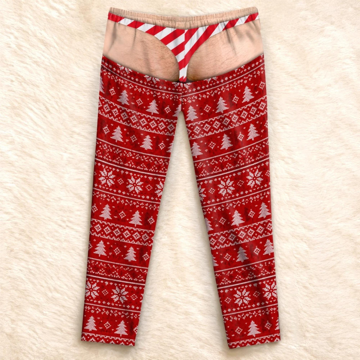 Custom Funny Men's Christmas Pajama Pants, Fake Underwear Illusion Plaid Bottoms, White Elephant Gag Gift Him 30859659-ca54-4ce3-9d4b-952a2076f516-4.jpg