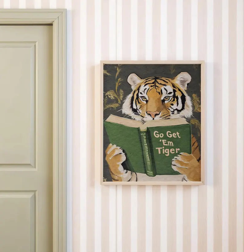 Motivational Tiger Reading Print: Humorous Bookworm Wall Art for Library, Office, or Study Decor 3089b16b-502d-4e86-a990-e03e84d3d47d-gfgfh-1-.webp