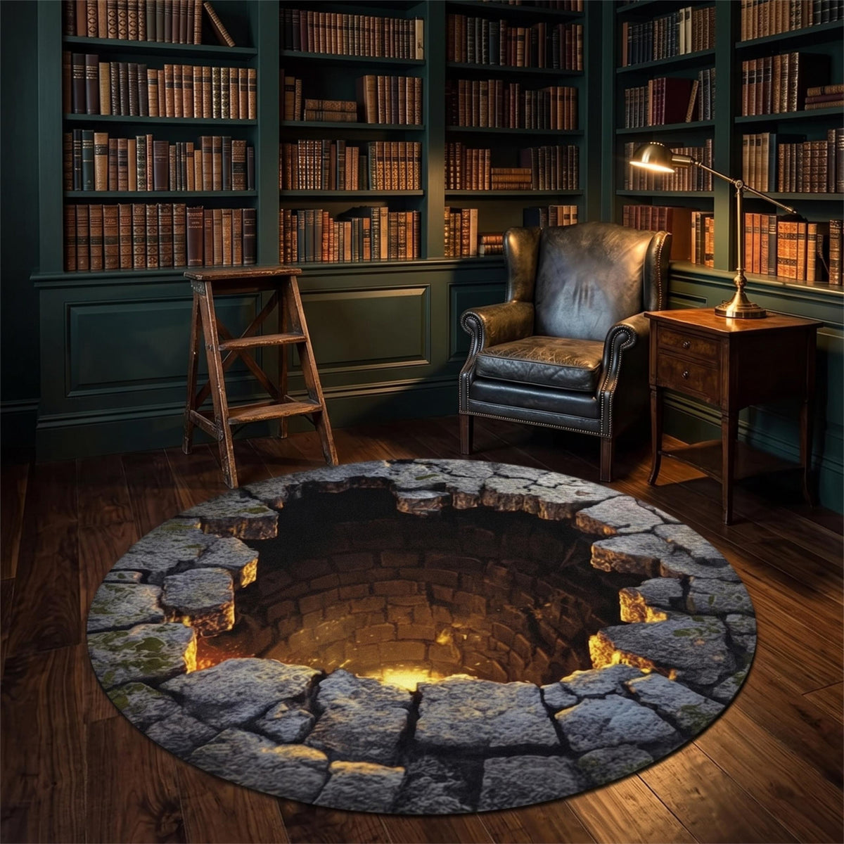 3D Stone Well Illusion Rug, Halloween Round Rug, Optical Illusion Carpet, Spooky Bottomless Pit Floor Mat, Gothic Home Decor Gift 308a1703-054c-4bc1-89f3-ce7be41ba495-2.jpg