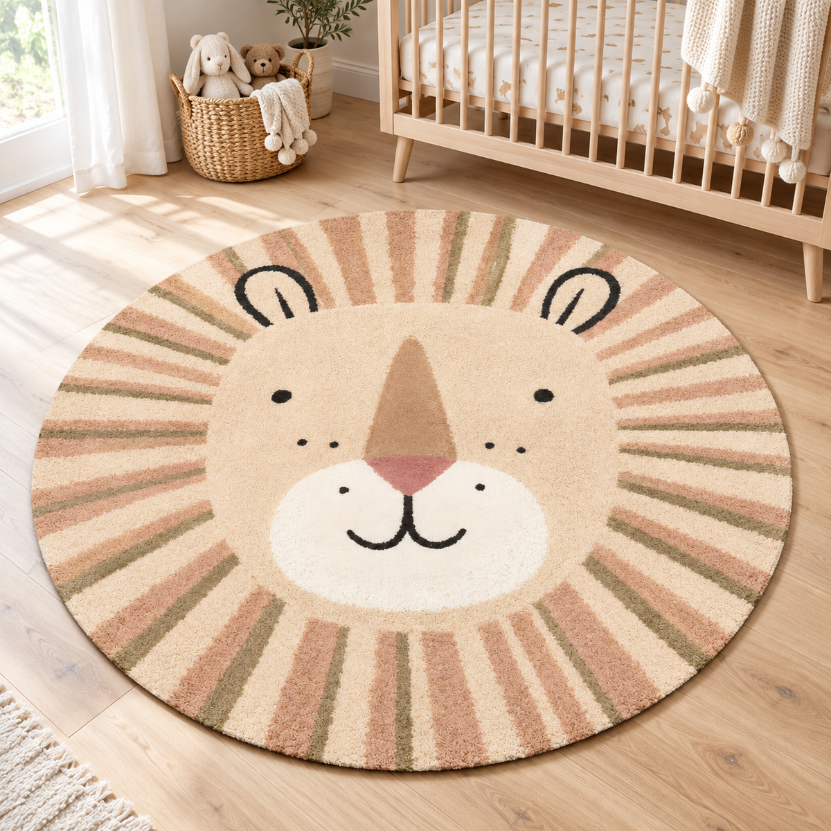 Round Lion Flannel & Velvet Area Rug, Cute Lion Floor Carpet, Soft Washable Round Rug, Kids Room Nursery Decor, Living Room Rug 308c7751-23c4-48de-aee1-86d000fef526-Th-m-s-t-B-c-u-1.png