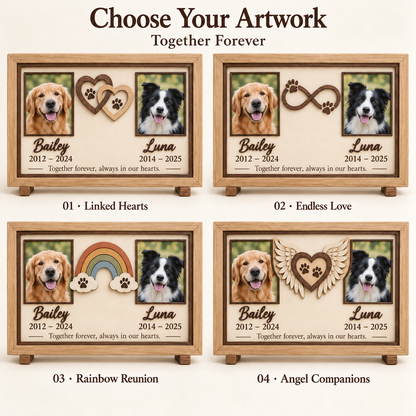 Personalized Memorial Photo Frame for Two Dogs, Custom Wooden Pet Picture Frame, Angel Wings Heart Keepsake, Pet Loss Sympathy Gift 3099bd38-c4f5-4c2c-af38-597664d6b1e9-1f78b7d3-c26c-41dc-93bc-2afd8c99ec32.png