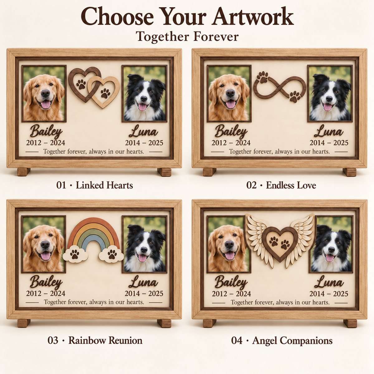 Personalized Memorial Photo Frame for Two Dogs, Custom Wooden Pet Picture Frame, Angel Wings Heart Keepsake, Pet Loss Sympathy Gift 3099bd38-c4f5-4c2c-af38-597664d6b1e9-1f78b7d3-c26c-41dc-93bc-2afd8c99ec32.png