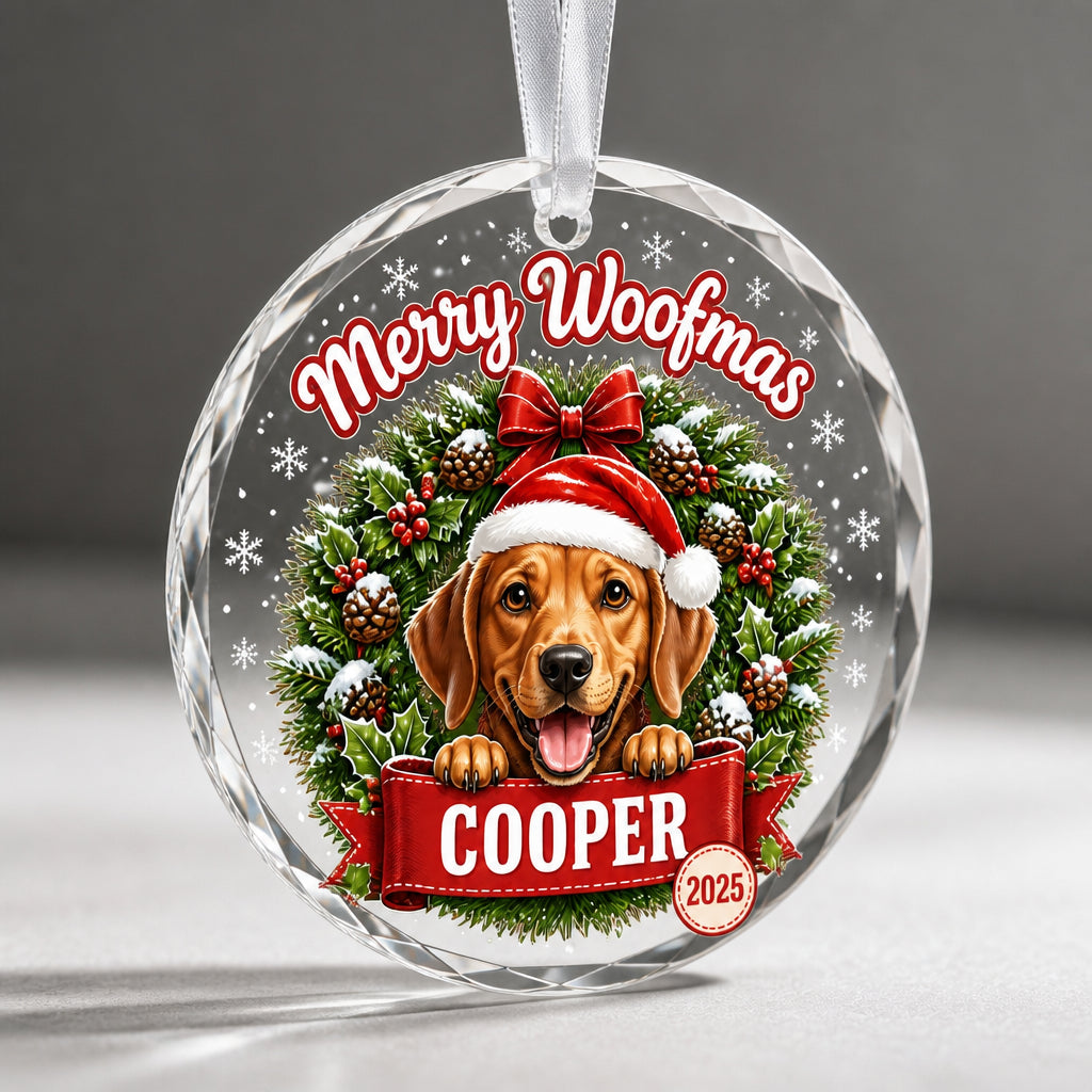 Merry Woofmas Dog Ornament – Custom Quote, Pet Name & Year - Personalized Crystal Ornament 30c0fe19-e5f4-4dac-a0f9-209daa161136.jpg