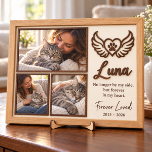 Personalized Dog Memorial Photo Frame, Custom Name Wooden Pet Picture Collage, Forever in My Heart Keepsake, Pet Loss Sympathy Gift 30e2cb59-69ec-467b-b5fe-00f22aa05ff6-Luna-s-Forever-Loved-Cat-Memorial-Frame-4.png