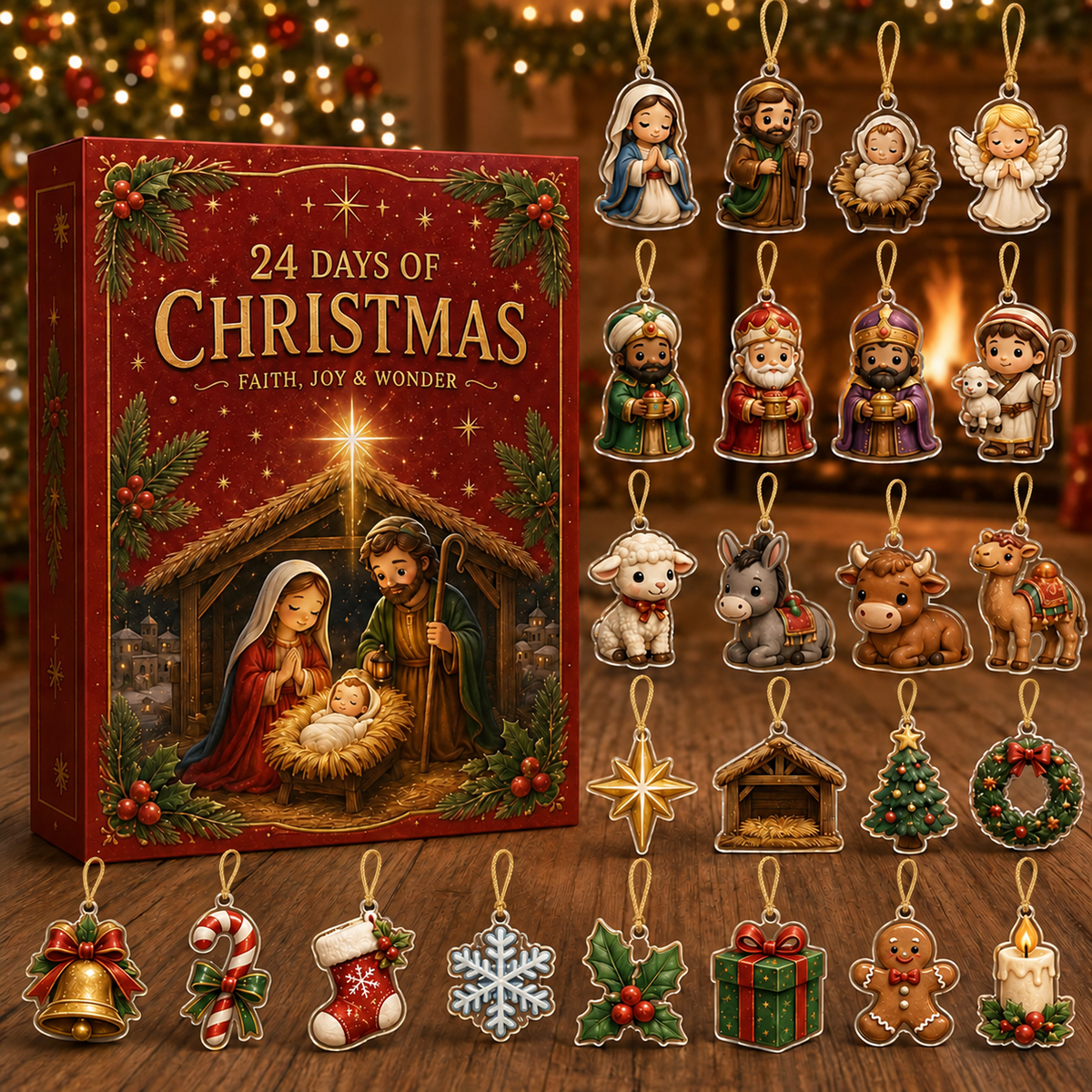 Nativity Advent Calendar, 24-Day Christian Christmas Countdown with Acrylic or Wood Charms 30ed52d6-3ea2-4b0b-a73c-3b7064aeffc6-2.png