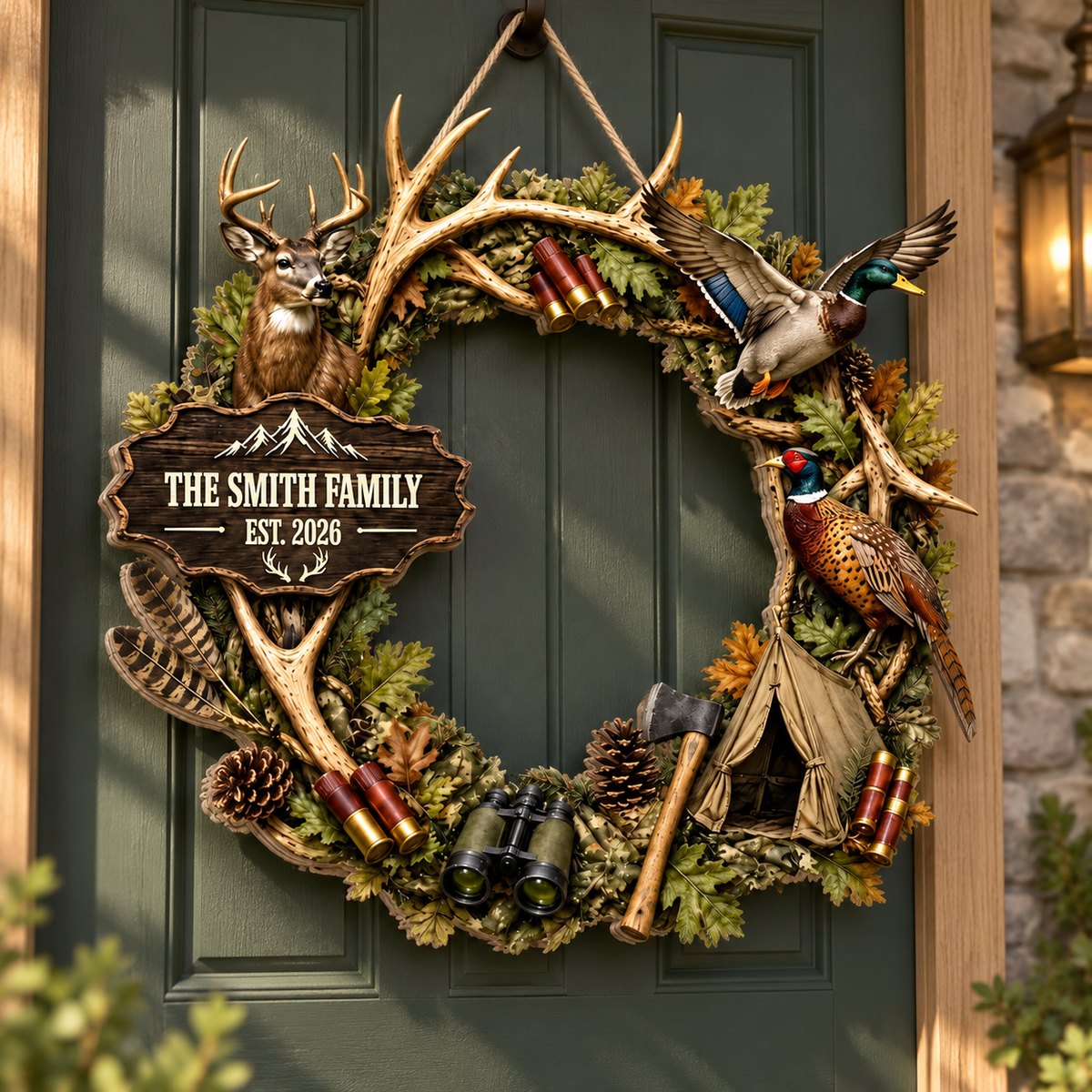 Hunting Wreath - Custom Deer & Duck Rustic Wall Decor Wooden Sign, Deer Door Sign, Rustic Hunting Sign,Hunter Lover Gift, Custom Family Name 30fa6436-6b20-4055-aeff-01d827eb7f3b-9e58df47-9139-4bfe-8167-2469b68d0a7b.png