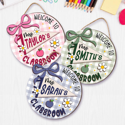 Personalized Teacher Name Door Sign, Custom Teacher Pennant Flag Sign, Teacher Door Hanger, New Teacher Gifts, Custom 3D Teacher Name Sign 30ff472a-56f3-4268-b037-89615822d65a-3.jpg