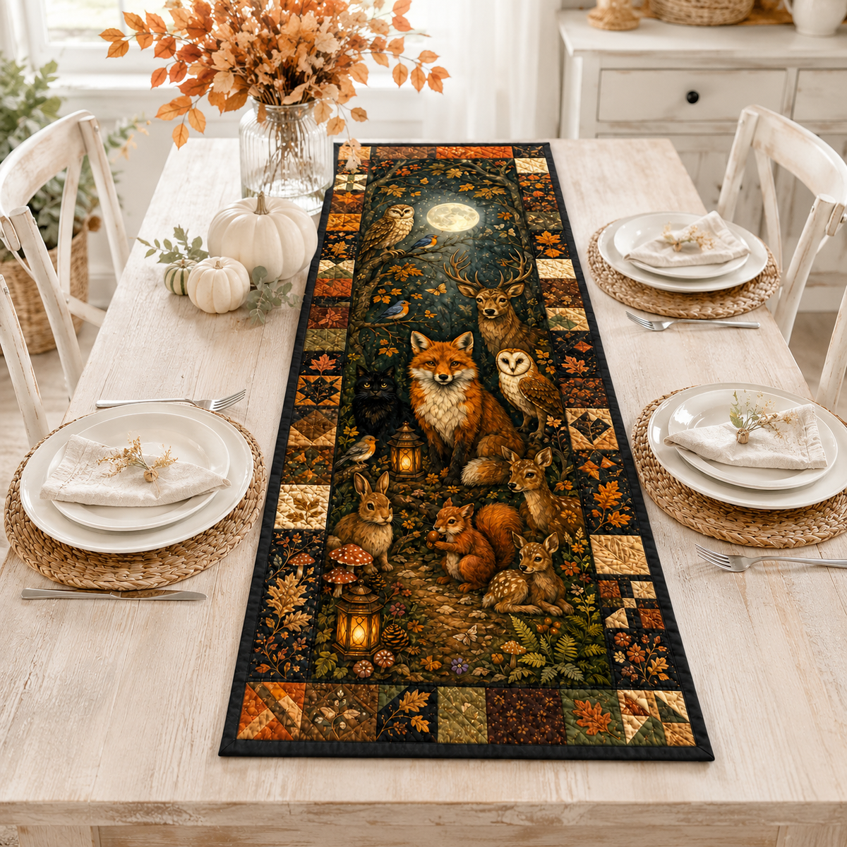 Woodland Animals Autumn Quilted Table Runner, Fox Owl Deer & Rabbit Fall Table Decor, Rustic Forest Thanksgiving Kitchen Runne 3119737e-3c3f-4e8d-a81a-7f845d168a3f-Image-Aug-13-2026-03_36_47-PM-1-.png