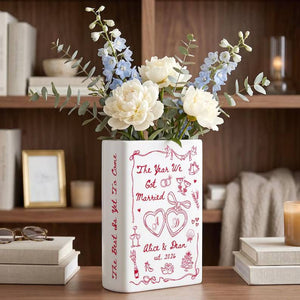 Personalized Engagement Gifts, The Year We Got Engaged Ceramic Book Vase, Custom Couple Name Wedding Gifts, Bride to Be Gift, Newlyweds Gift 313d5e3b-143b-4bca-839a-18c85fd3f67e-uilio-3-.jpg