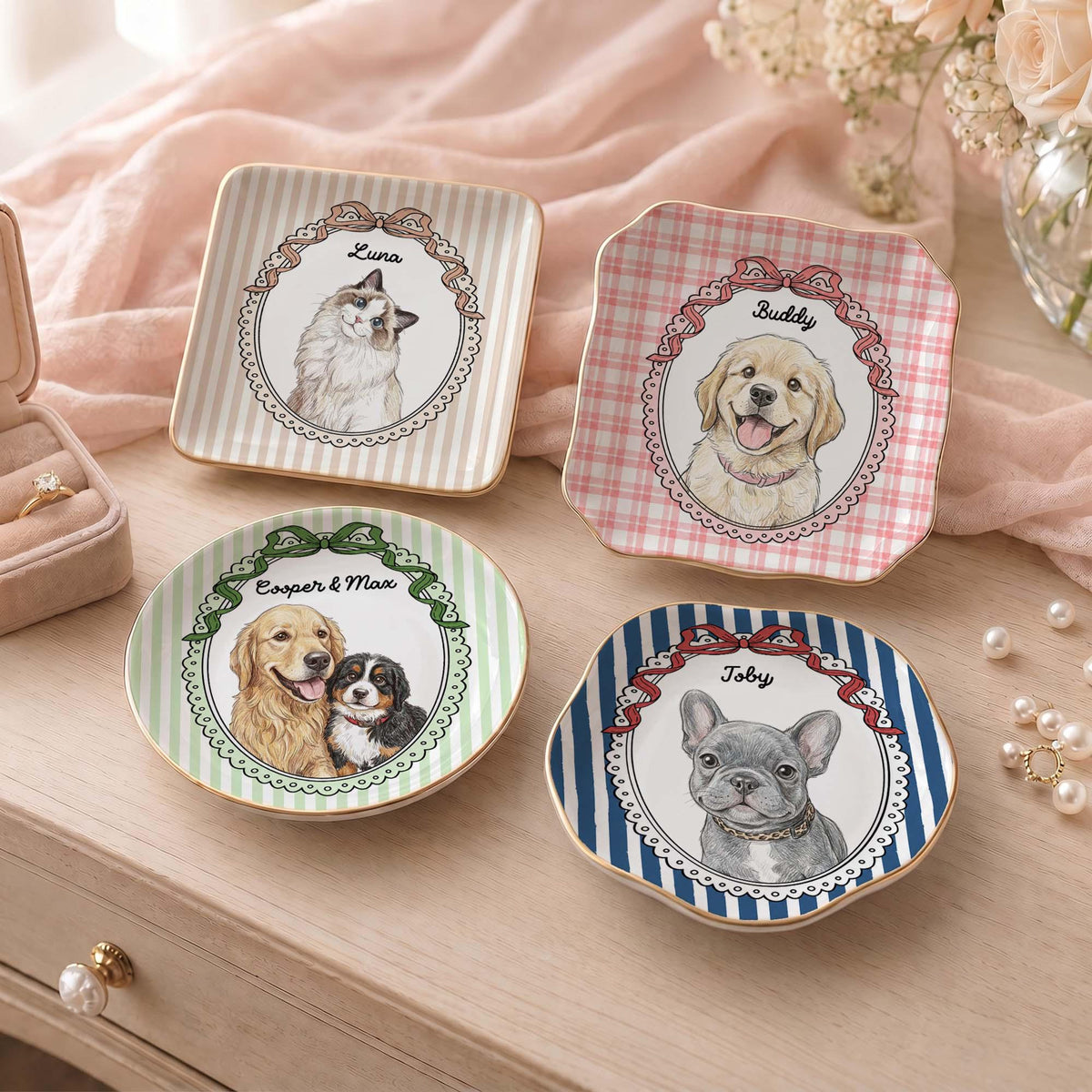 Custom Photo Funny Dog Cat Pet Portrait Ring Dish, Personalized Cat Mom Jewelry Dish, Pet Memorial Gift for Pet Lover 3140ea20-5d3a-44db-860f-df5731dd119c-6.jpg
