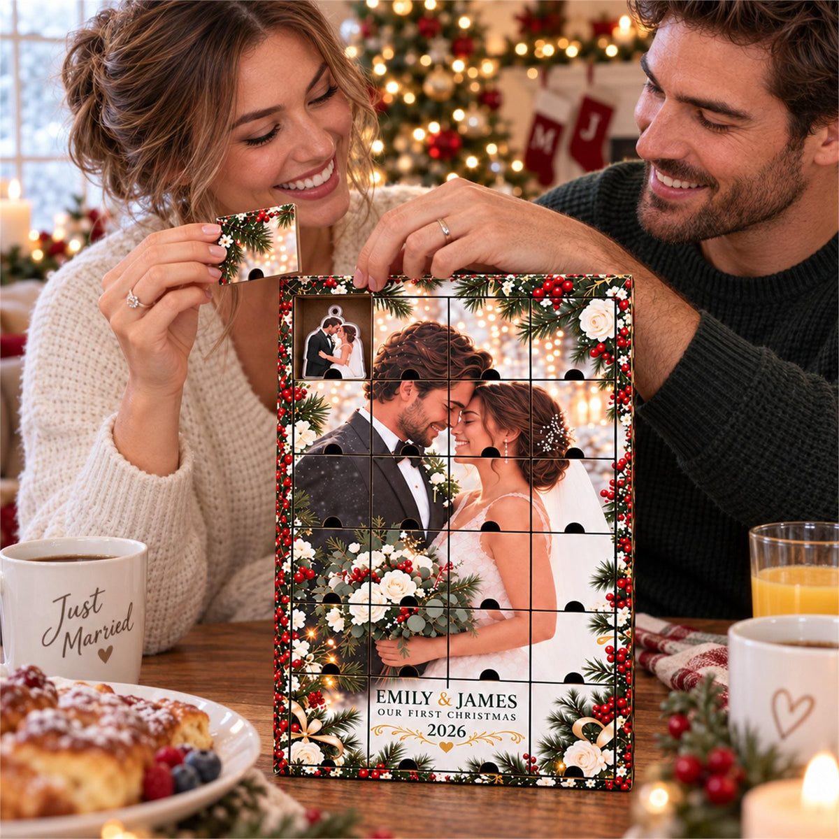 Personalized Newlywed Advent Calendar with 24 Custom Photo Acrylic Ornaments, Our First Christmas Married Gift, Wedding Keepsake for Couple 314523b7-1cc9-4945-80ed-85359aa20326-il_fullxfull.8619109437_4m5r.jpg