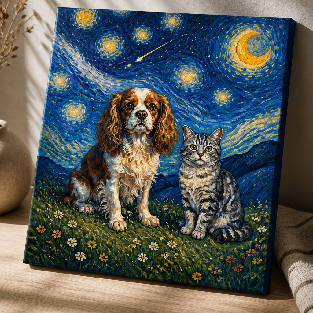Pet Duo Under a Starry Sky – Impressionist Canvas - Canvas 314a61a5-18ff-459e-a168-27c82e7045a9.jpg