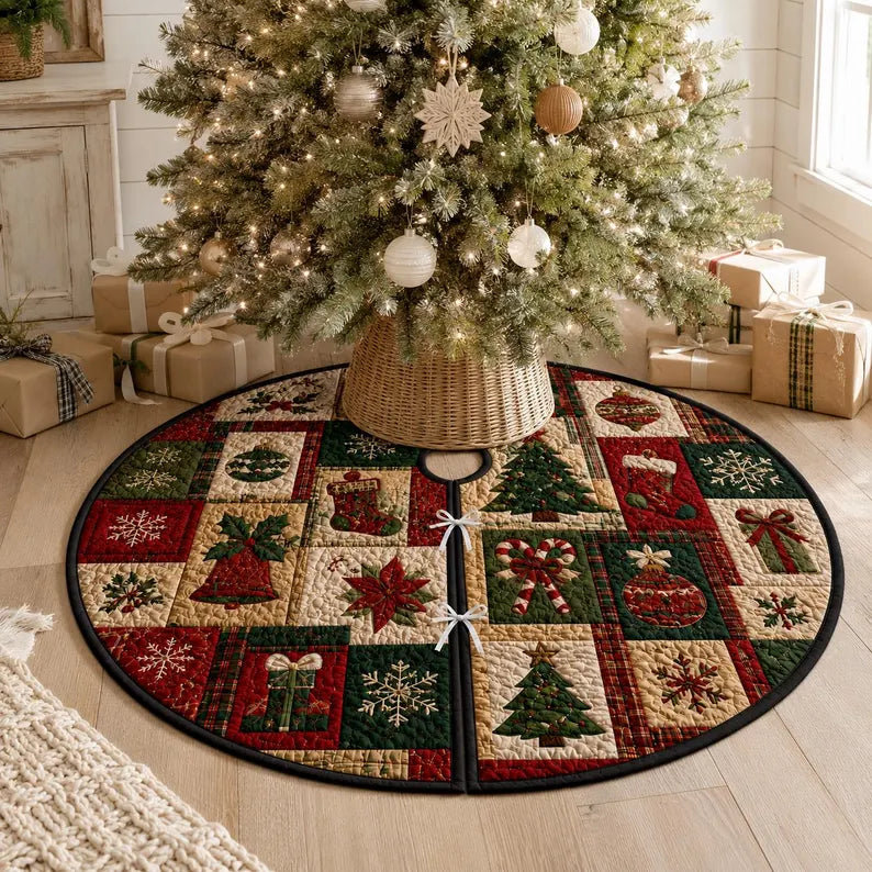 Christmas Tree Skirt Quilt, Patchwork Holiday Tree Mat, Quilted Plaid Snowflake Candy Cane Farmhouse Christmas Decor Gift 3169862a-be76-490e-a696-3f237a667056-nnhjhjhj-2-.webp