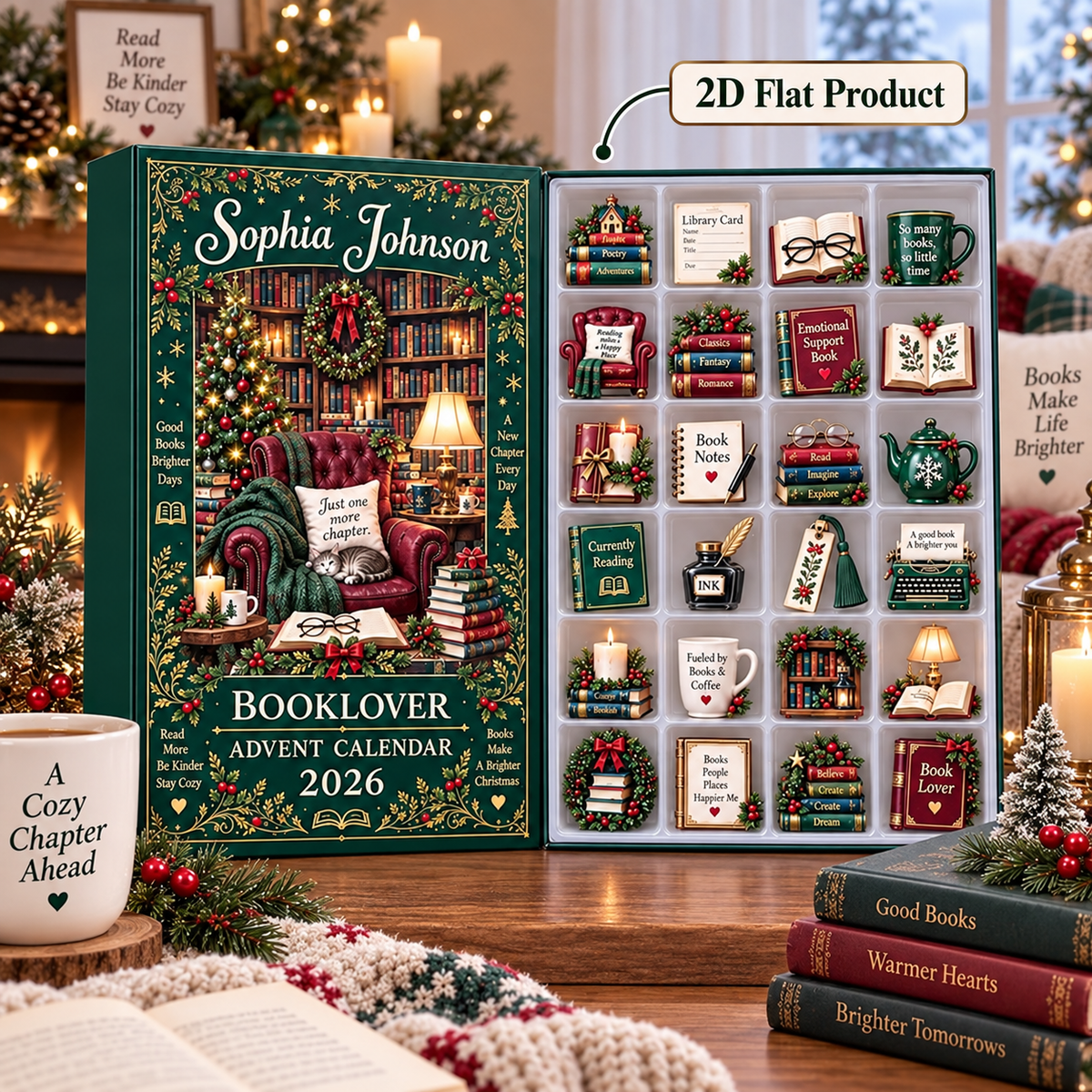Personalized Book Lover Advent Calendar, Christmas Ornament Set, 24 Day Reading Countdown, Cozy Library Decor, Gift 2026 for Bookworms Gift 316e6147-05a9-43ed-84de-c9ee1662e436-dfghfrt.png