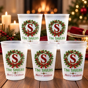 Custom Initial Family Name Christmas Gifts for Families - Personalized Plastic Cups - Christmas Drinkware For Party 3179a17e-78c1-4335-95aa-b7e7b6c7e750-1.jpeg
