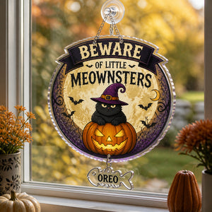 Beware of Little Meownsters Personalized Cat Garden Flag - Personalized 1 Layered Suncatcher with Charm 31884cad-77ab-472e-bdb8-da30306e6f64.jpg