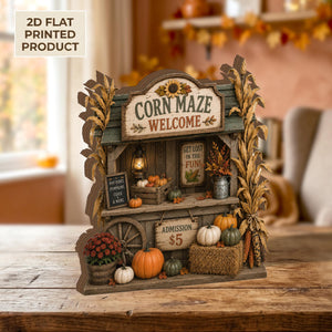 Corn Maze Welcome 2D FLAT Wooden Block Decor, Rustic Fall Farm Stand Shelf Sitter, Pumpkin Patch Autumn Decor, Thanksgiving Gift 318c76b9-f7fe-4d02-9649-951364d0bf27-5.jpg
