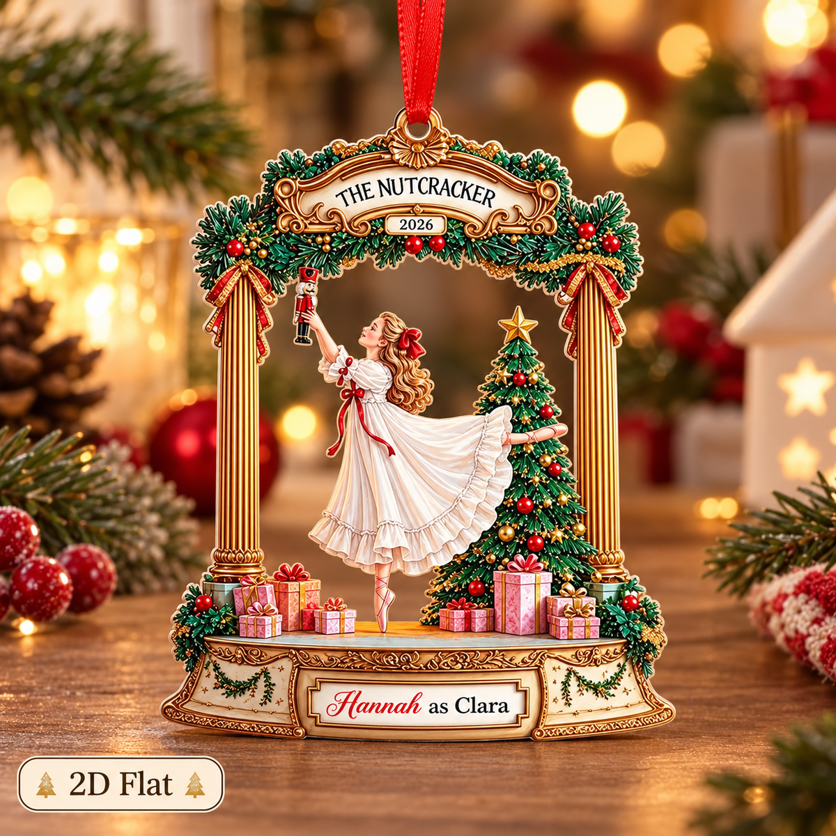 Personalized Nutcracker Clara Ornament, 2D Flat The Nutcracker Ballet Dancer Keepsake Ornament, Christmas Ballet Gift, Clara gift for Dancer 318ff0db-ee42-4063-9d7d-dff674961d4f-ab7a7c89-7dcd-47d1-abb9-b62a7c3dcba7.png