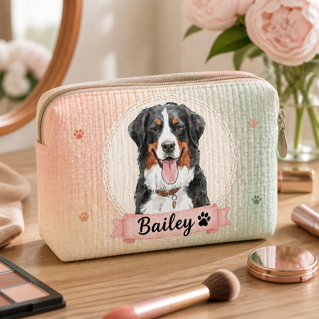 Custom Pet Portrait Makeup Bag – Watercolor Cameo - Personalized Bubble Gauze Makeup Bag 31a07a95-c339-42b8-aaca-a60ea8ca578d.jpg