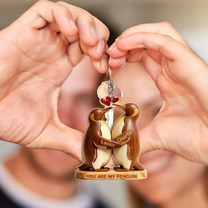 Personalised You Are My Penguin Acrylic Keychain with Name Valentine's Day Birthday Anniversary Gift for Couple Boyfriend Girlfriend