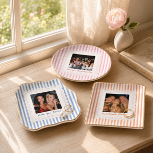 Personalized Bestie Photo Jewelry Dish: Ceramic Trinket Tray for Best Friend, Birthday Gifts For Bestie, Stripe Ring Dish Gift For Her 31ccdd82-d3a5-4bdc-a0db-81c7b7963ba2-banner-3.png