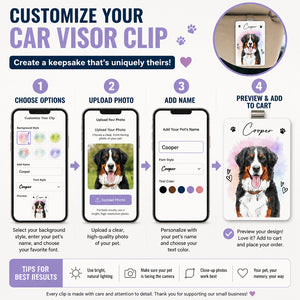 Custom Watercolor Pet Visor Clip – Your Pet Photo + Name - Personalized Car Visor Clip 31d08c31-1f92-446a-a1d3-18adc61861ea.jpg
