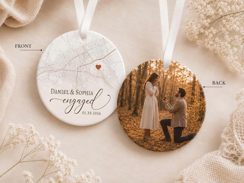 Personalized Proposal Map Ornament, Custom Couple Photo Keepsake, Warm Beige 31e2cf7e-68f1-46f8-84d8-ca7876e8283b-dghdfh-2-.jpg