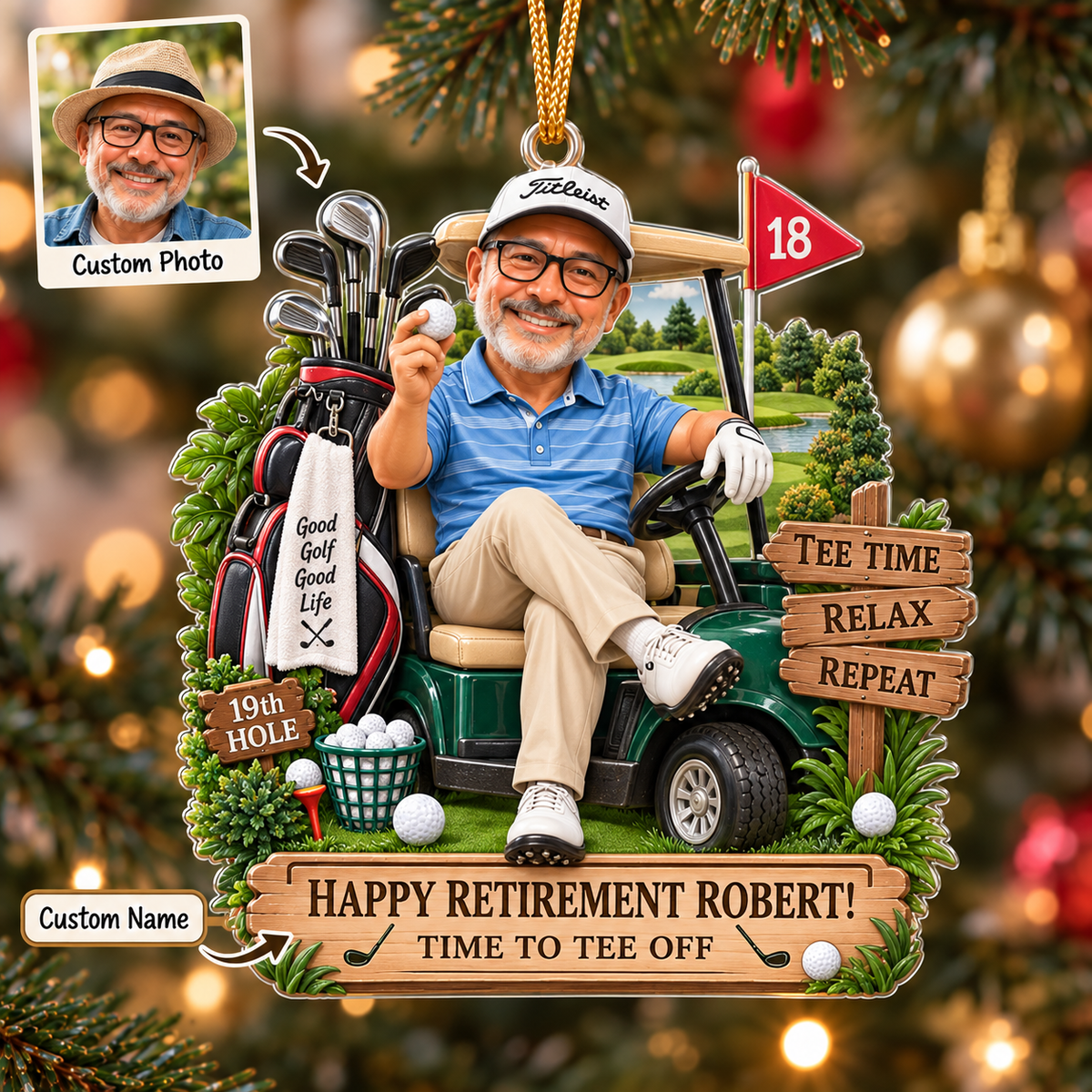 Personalized Golf Retirement Ornament, Custom Photo Golfer Gift, Happy Retirement Keepsake, 19th Hole Golf Christmas Ornament 31e43ce4-e803-4bce-a77c-f7f9cd25e9de-Golf-Retirement-Ornament-Mockup-Image-Sep-17-2026-02_30_11-PM.png