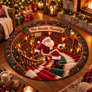 Personalized Santa Claus 3D Hole Round Area Rug, Custom Family Name Holiday Carpet, Optical Illusion Xmas Doormat Decor 31e79acf-4f51-4906-b1dc-ba5e117cf76d-249881ad-479f-4b99-bdff-a329d4685425.png