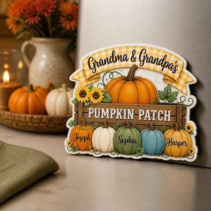 Grandma & Grandpa's Pumpkin Patch Custom Name Fridge Magnet - Personalized Custom Shape Fridge Magnet 31e8ea64-128a-4283-90e2-d4a8825a5e1a.jpg